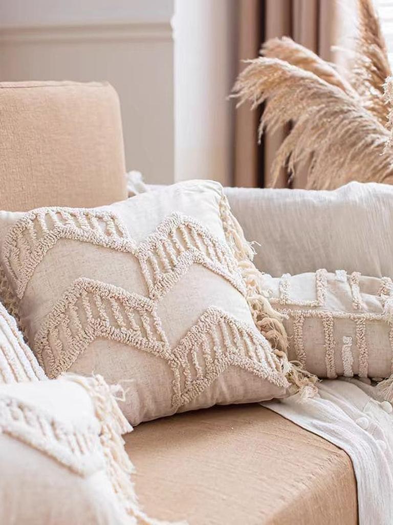 Boho Tufted Cotton Throw Pillow