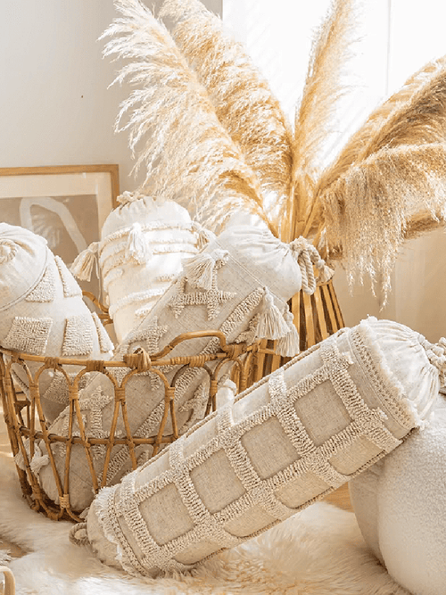 Boho Tufted Cotton Throw Pillow