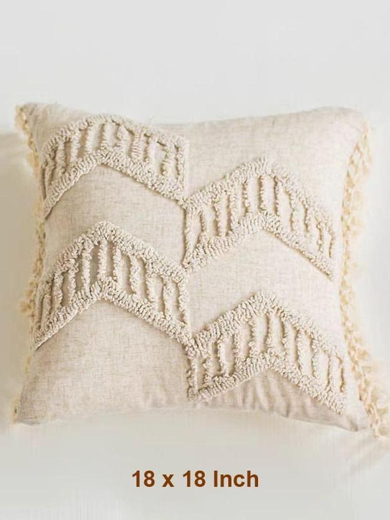 Boho Tufted Cotton Throw Pillow