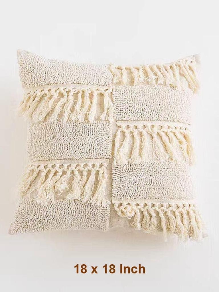 Boho Tufted Cotton Throw Pillow