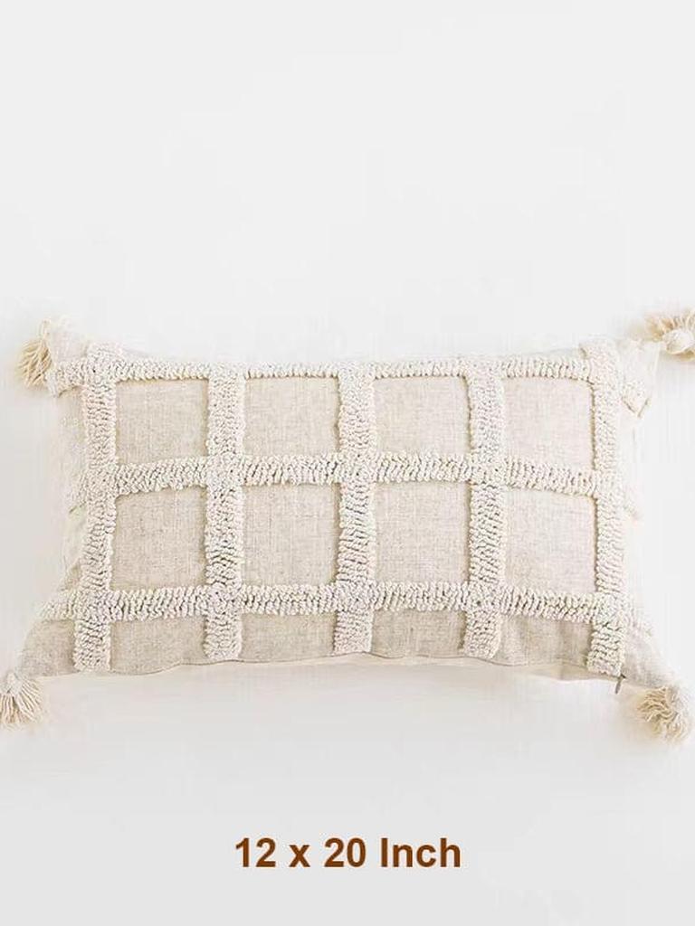 Boho Tufted Cotton Throw Pillow