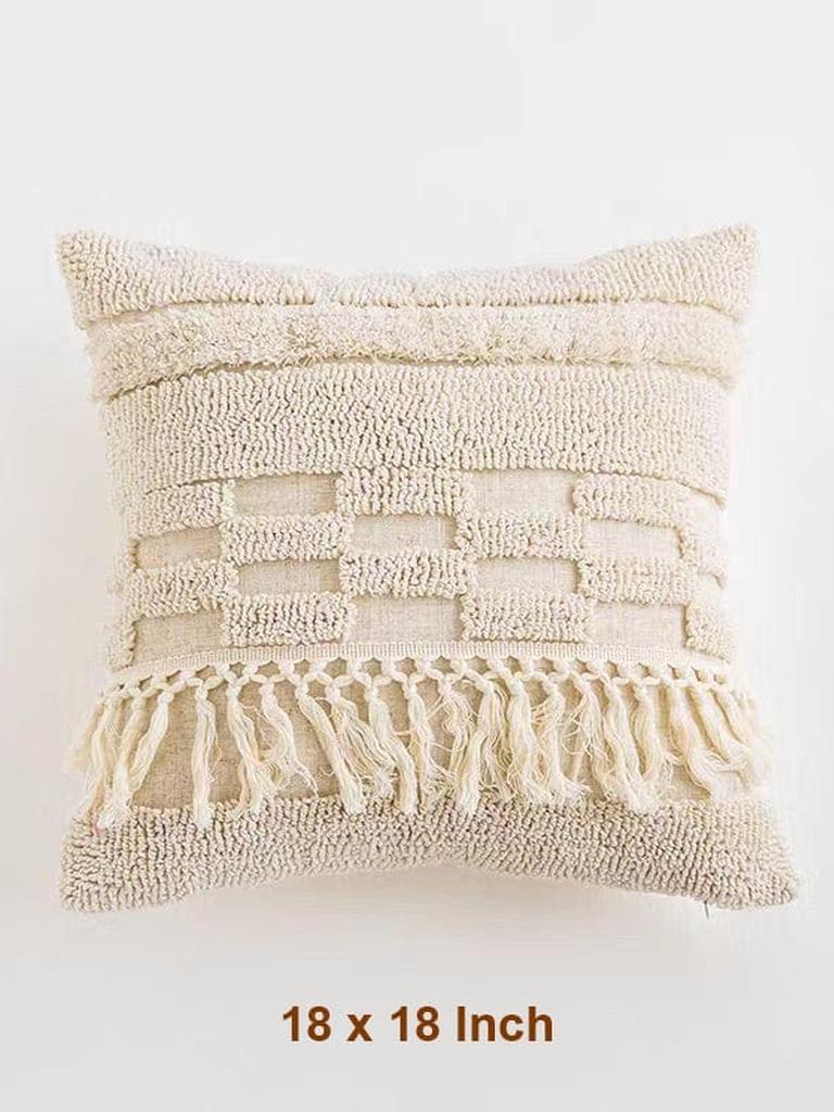 Boho Tufted Cotton Throw Pillow