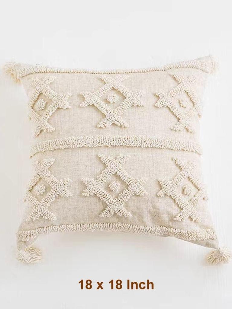 Boho Tufted Cotton Throw Pillow