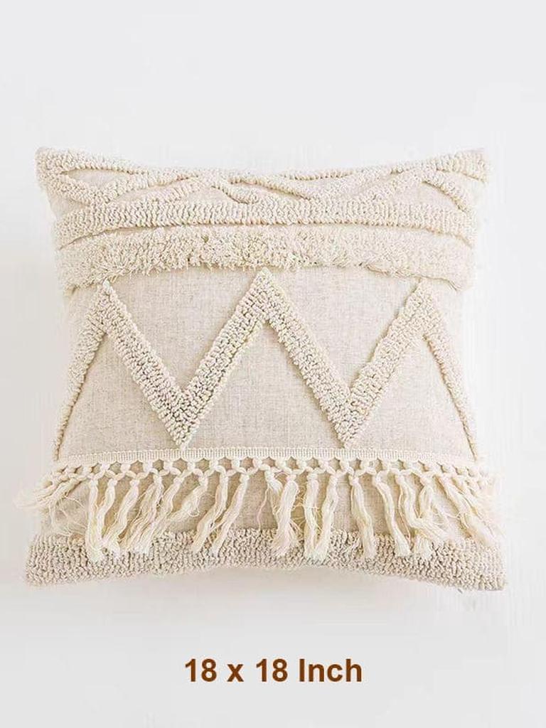 Boho Tufted Cotton Throw Pillow