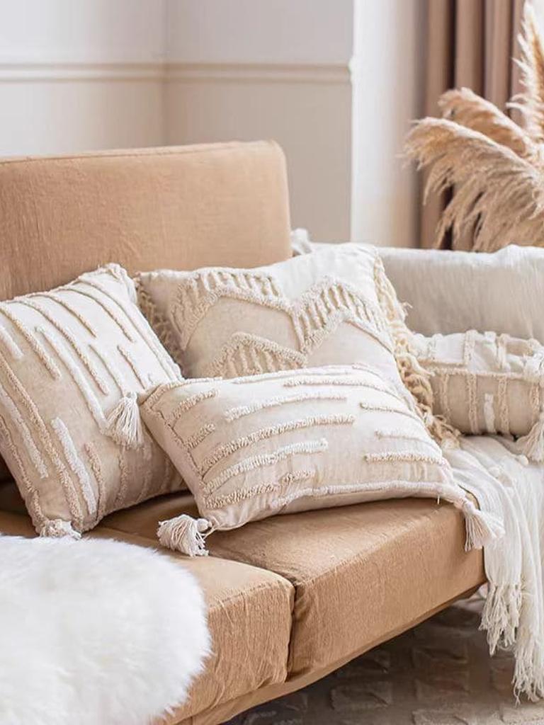 Boho Tufted Cotton Throw Pillow