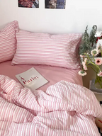 Bubble Pink Stripes Duvet Cover