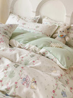 Bunny Floral Vine Duvet Cover