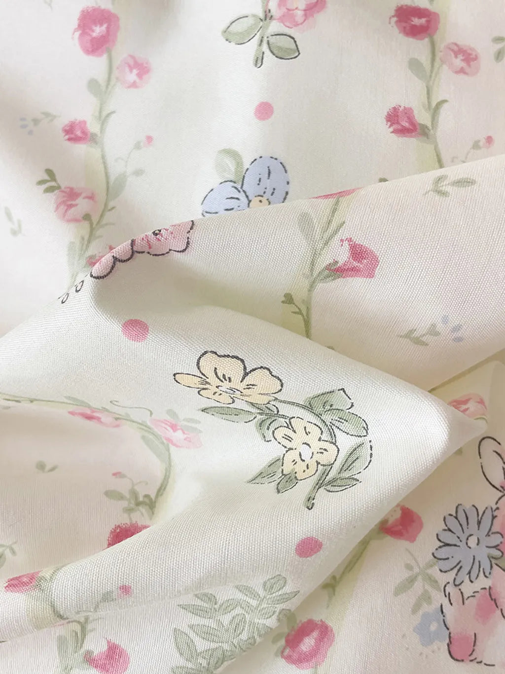 Bunny Floral Vine Duvet Cover