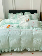 Celeste Ruffle Seersucker Bedding Set