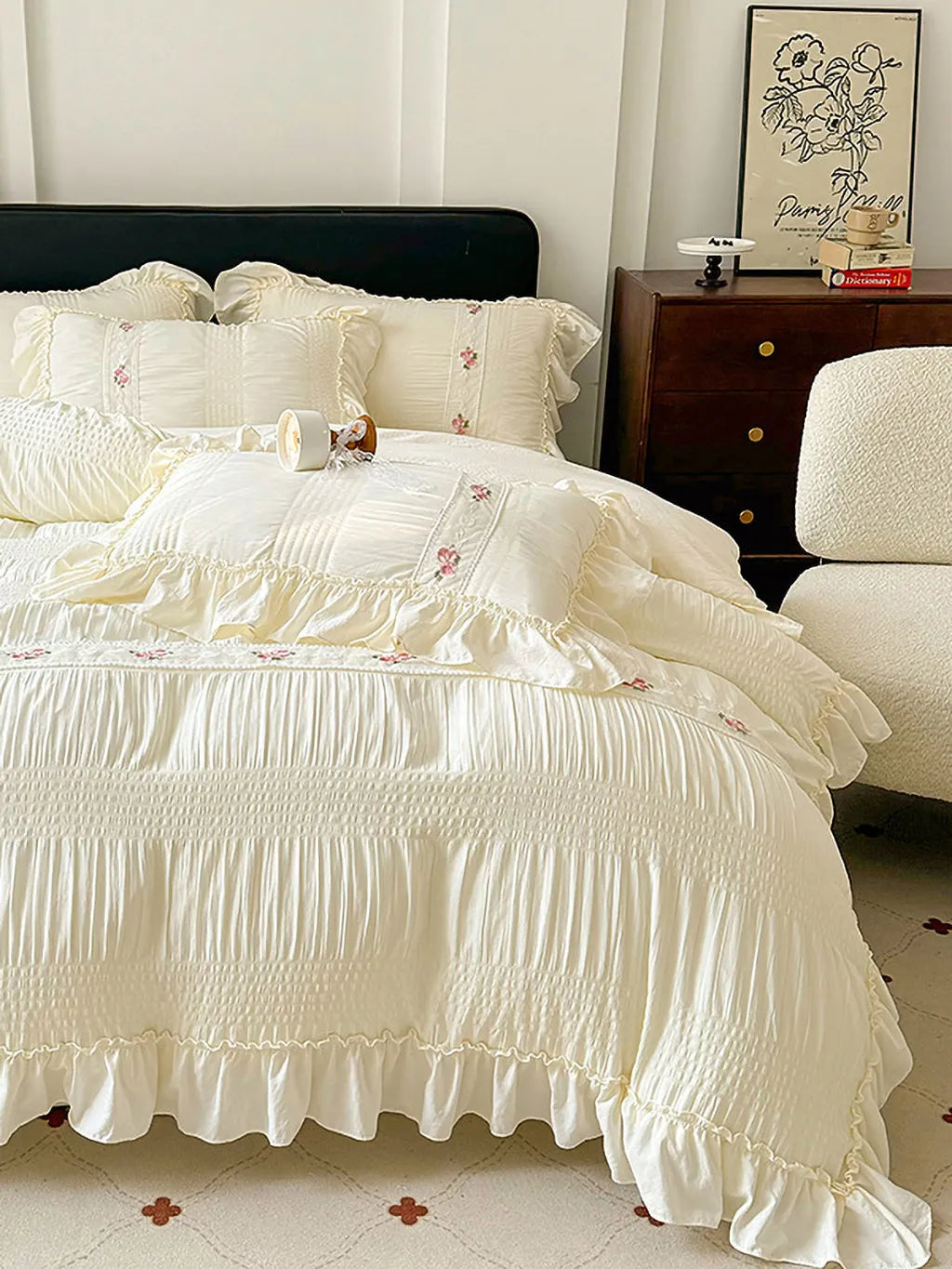 Celeste Ruffle Seersucker Bedding Set