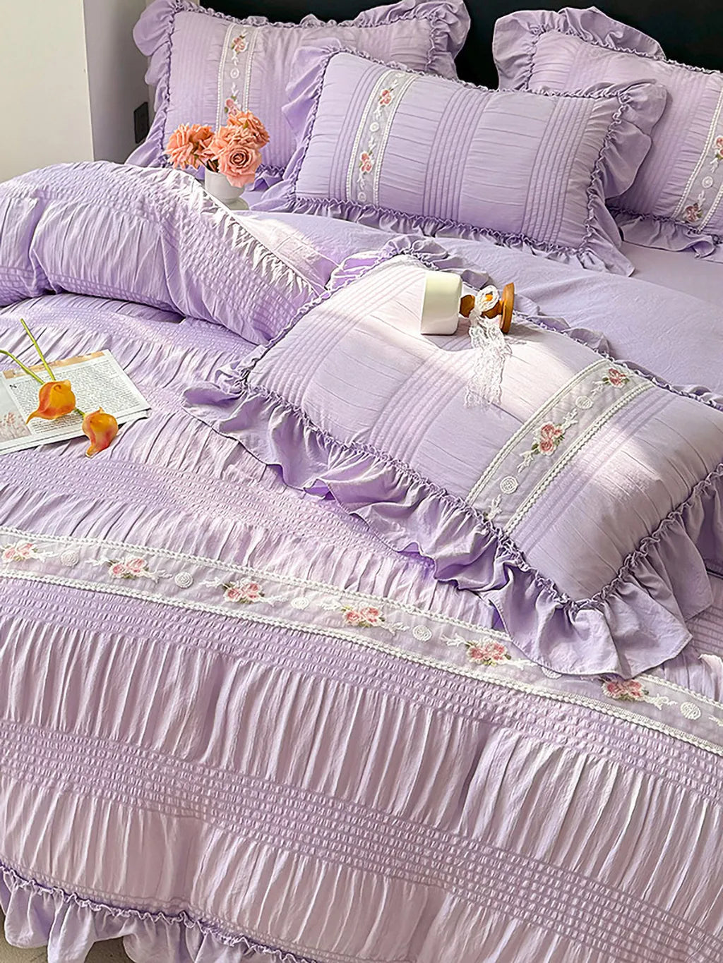 Celeste Ruffle Seersucker Bedding Set