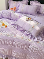 Celeste Ruffle Seersucker Bedding Set