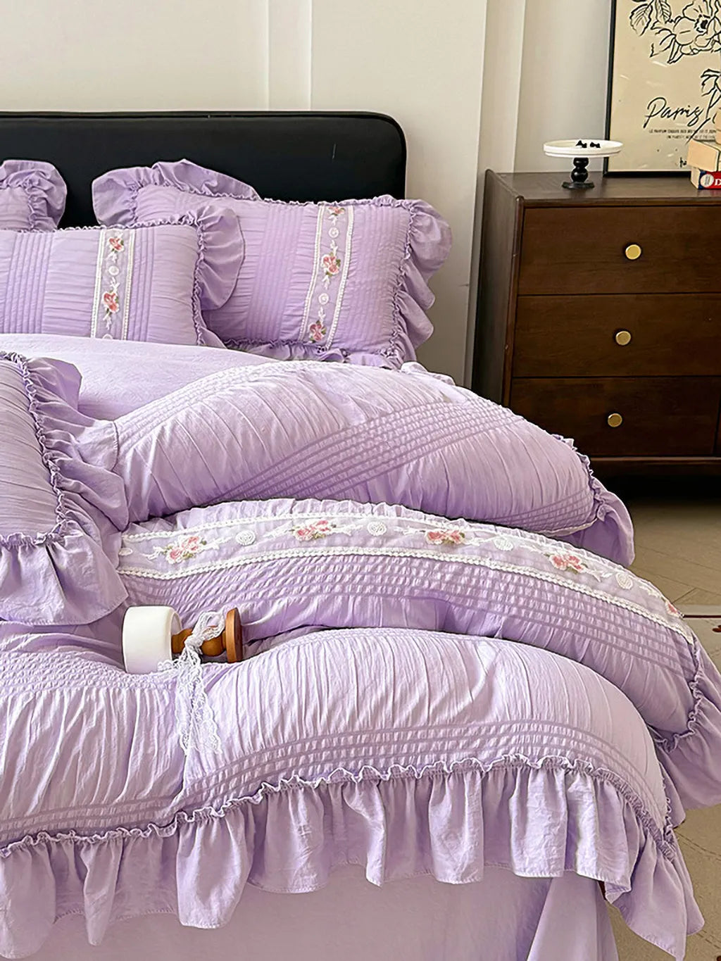 Celeste Ruffle Seersucker Bedding Set