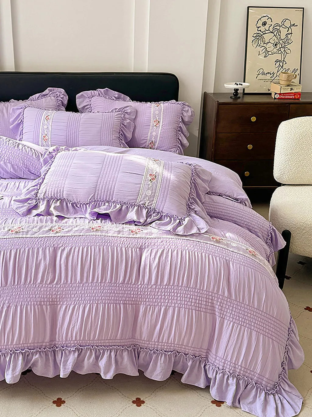 Celeste Ruffle Seersucker Bedding Set