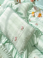 Celeste Ruffle Seersucker Bedding Set