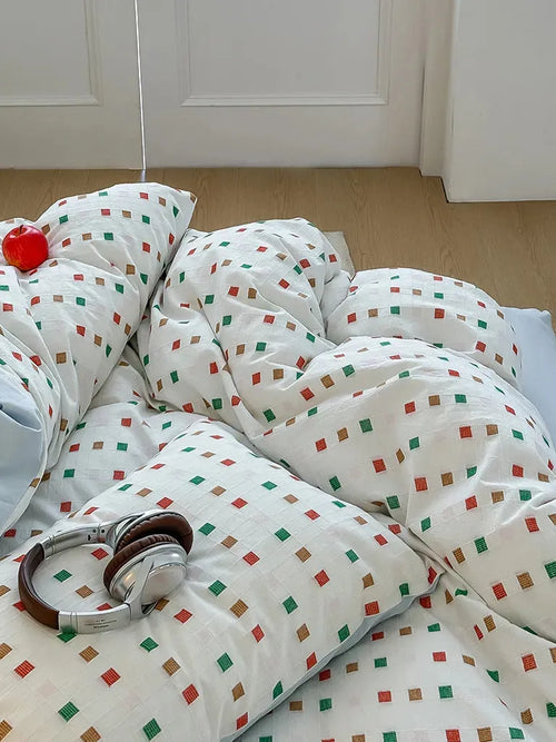 Check Jacquard Duvet Cover
