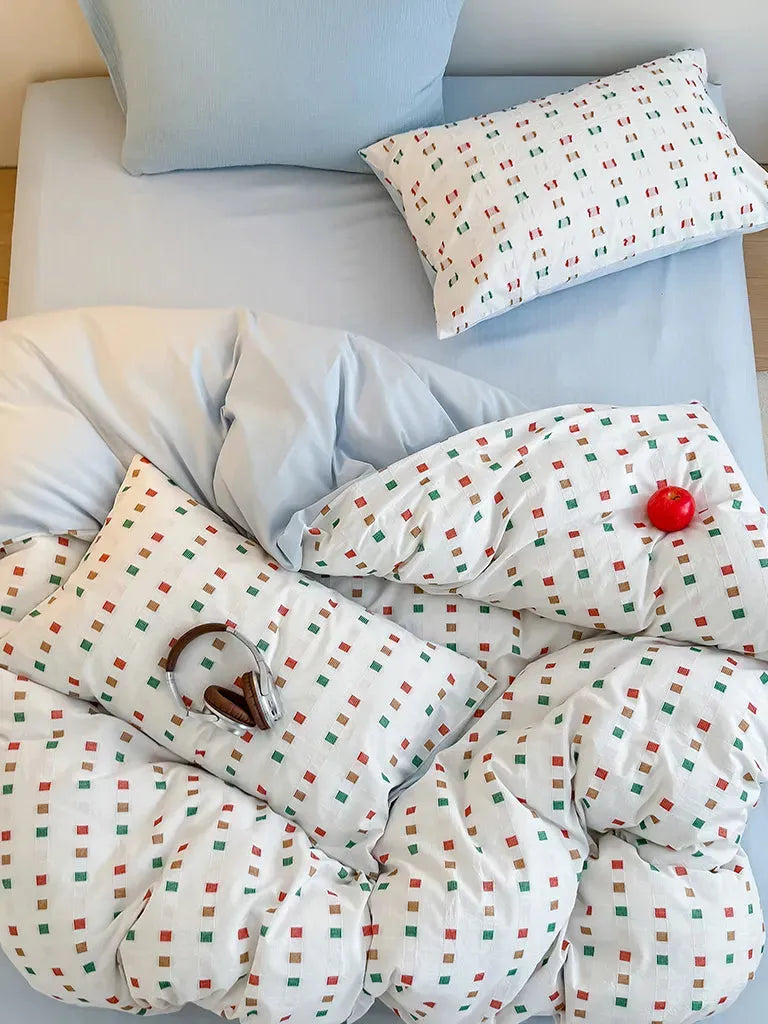 Check Jacquard Bedding Set