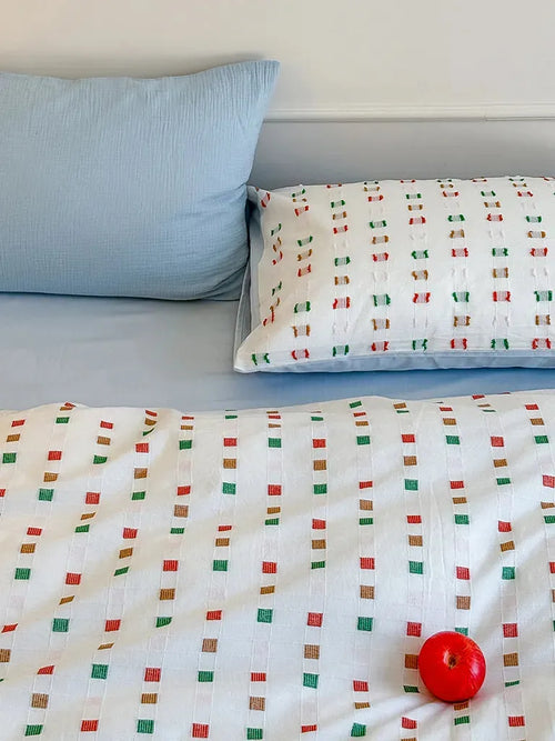 Check Jacquard Duvet Cover