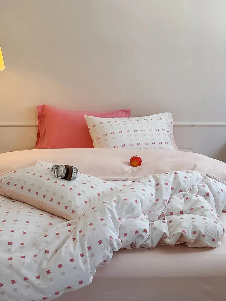 Check Jacquard Duvet Cover