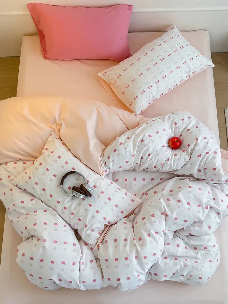 Check Jacquard Bedding Set