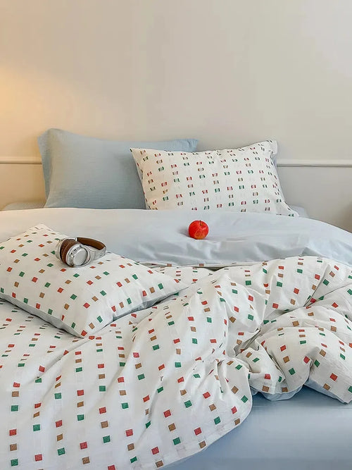 Check Jacquard Duvet Cover