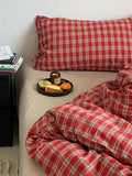 Christmas Red Plaid Duvet Cover