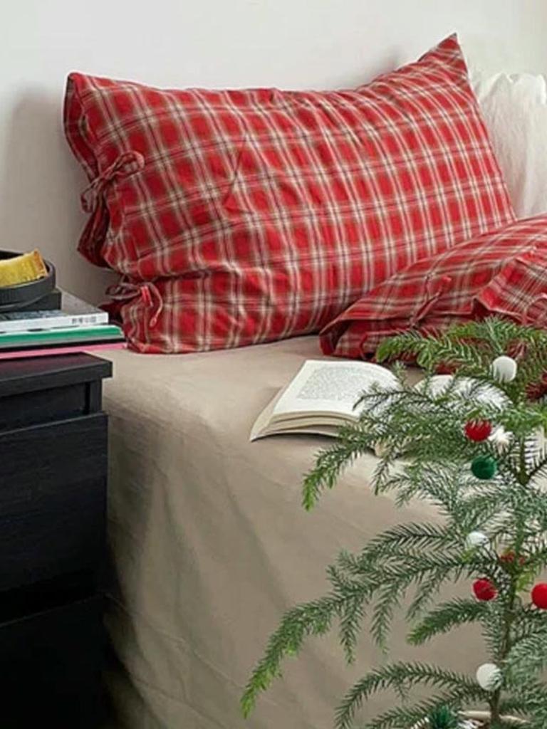 Christmas Red Plaid Duvet Cover