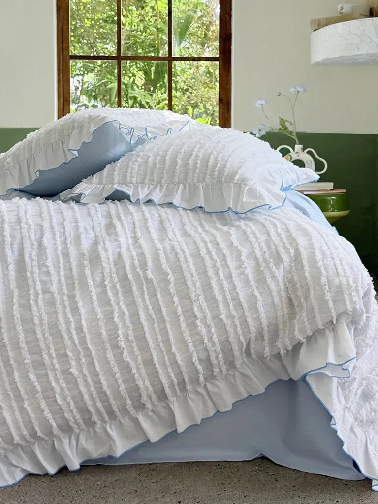 Cotton Clip Striped Bedding Set