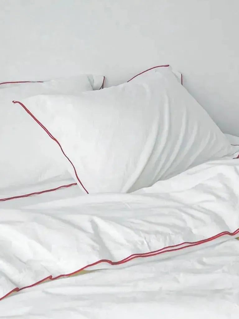 Contrast Flange Cotton Duvet Cover