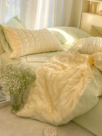 Contrast Seersucker Check Bedding Set