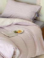 Contrast Stripe Bedding Set