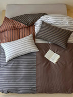 Breezora contrast striped bedding set featuring bold stripes and a cozy design for a stylish bedroom look.