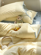 Contrast Trim Solid Duvet Cover