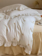 Coquette Bow Embroidery Bedding Set