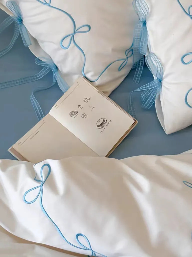 Coquette Bow Embroidery Bedding Set