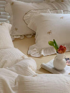 Coquette Bow Embroidery Bedding Set