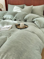 Cotton Houndstooth Jacquard Farmhouse Duvet Cover