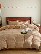 Cotton Houndstooth Jacquard Farmhouse Duvet Cover