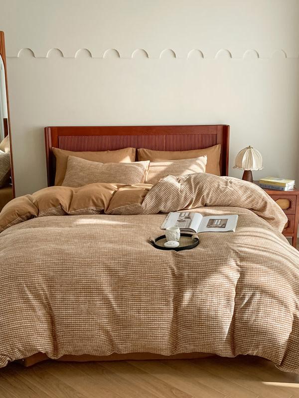 Cotton Houndstooth Jacquard Farmhouse Duvet Cover
