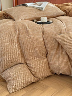 Cotton Houndstooth Jacquard Farmhouse Duvet Cover