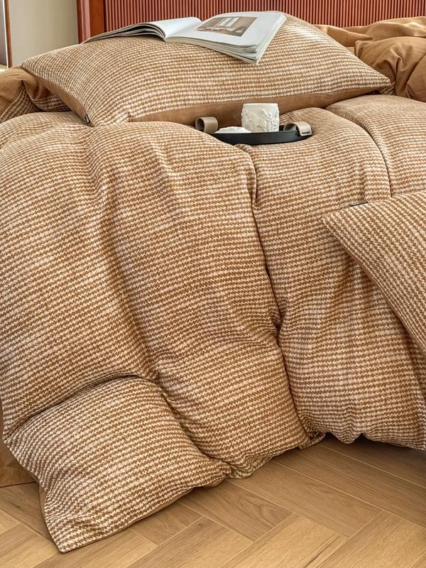 Cotton Houndstooth Jacquard Farmhouse Duvet Cover