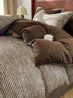 Cotton Houndstooth Jacquard Farmhouse Duvet Cover