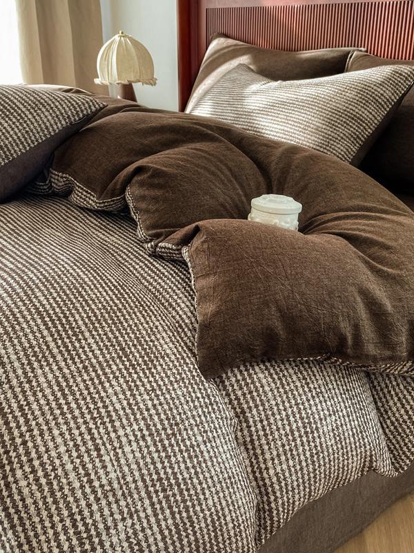 Cotton Houndstooth Jacquard Farmhouse Duvet Cover