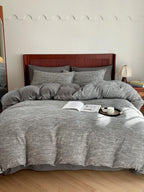 Cotton Houndstooth Jacquard Farmhouse Duvet Cover