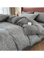 Cotton Houndstooth Jacquard Farmhouse Duvet Cover