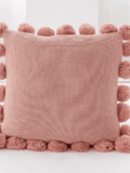 Cozy Knit Pom Pom Throw Pillow