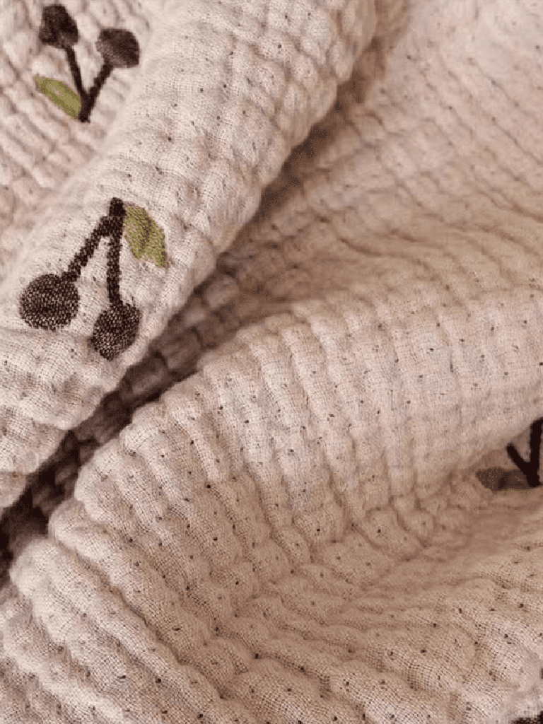 Cute Cherry Blanket with Lace Ruffle