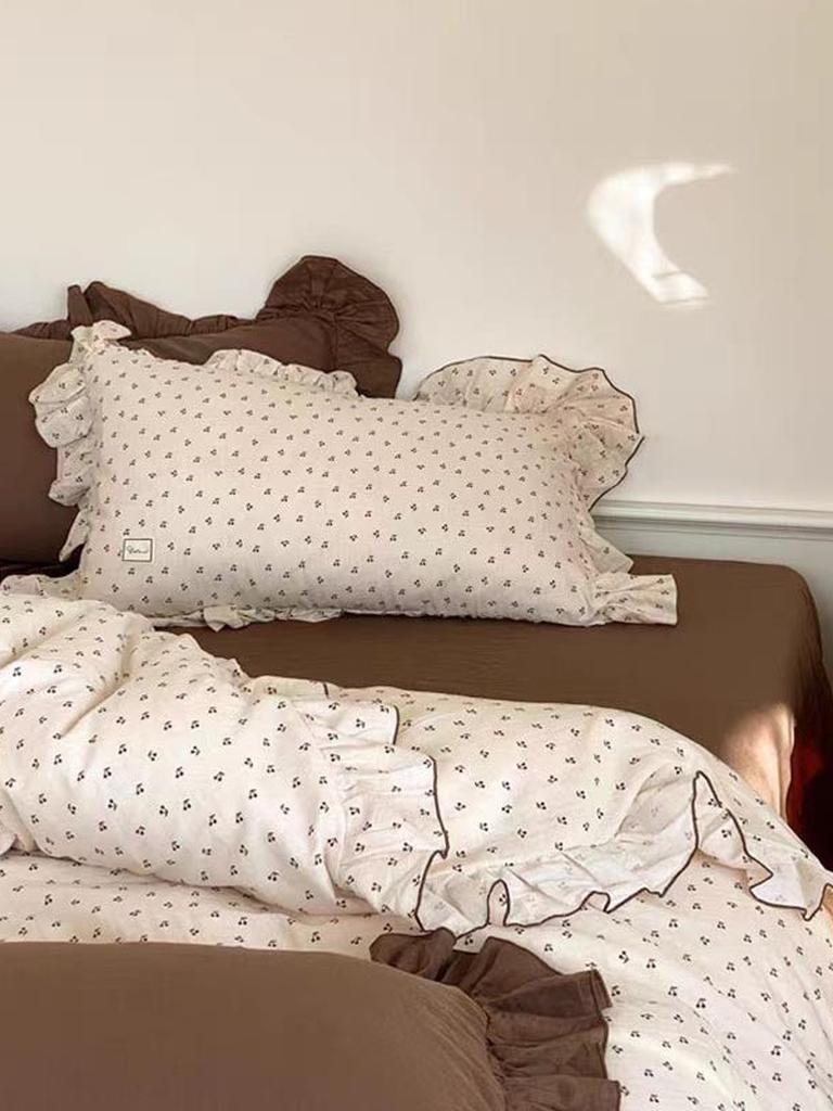 Cute Cherry Ruffle Duvet Cover