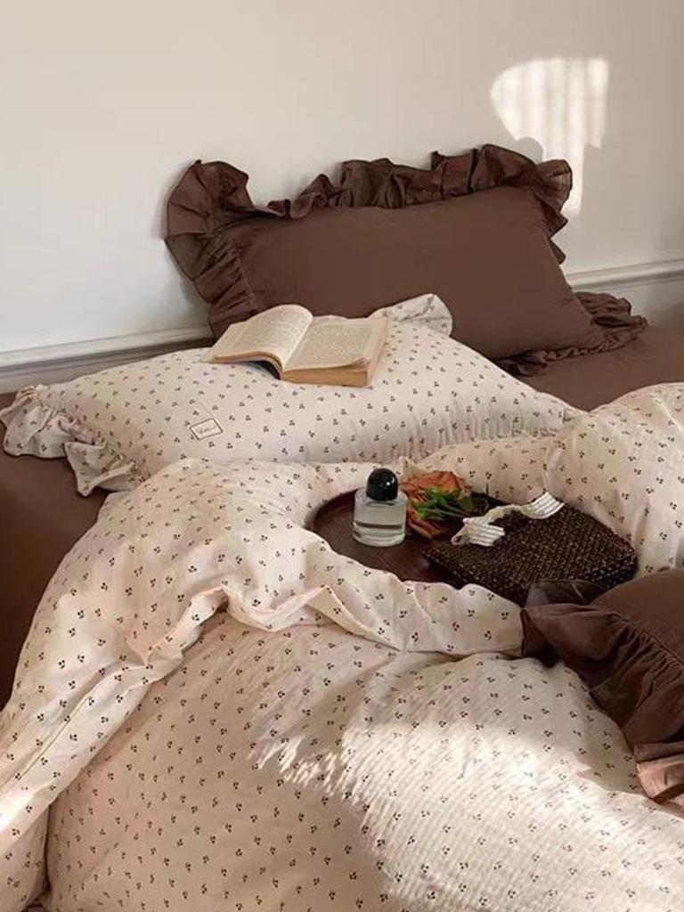 Cute Cherry Ruffle Duvet Cover