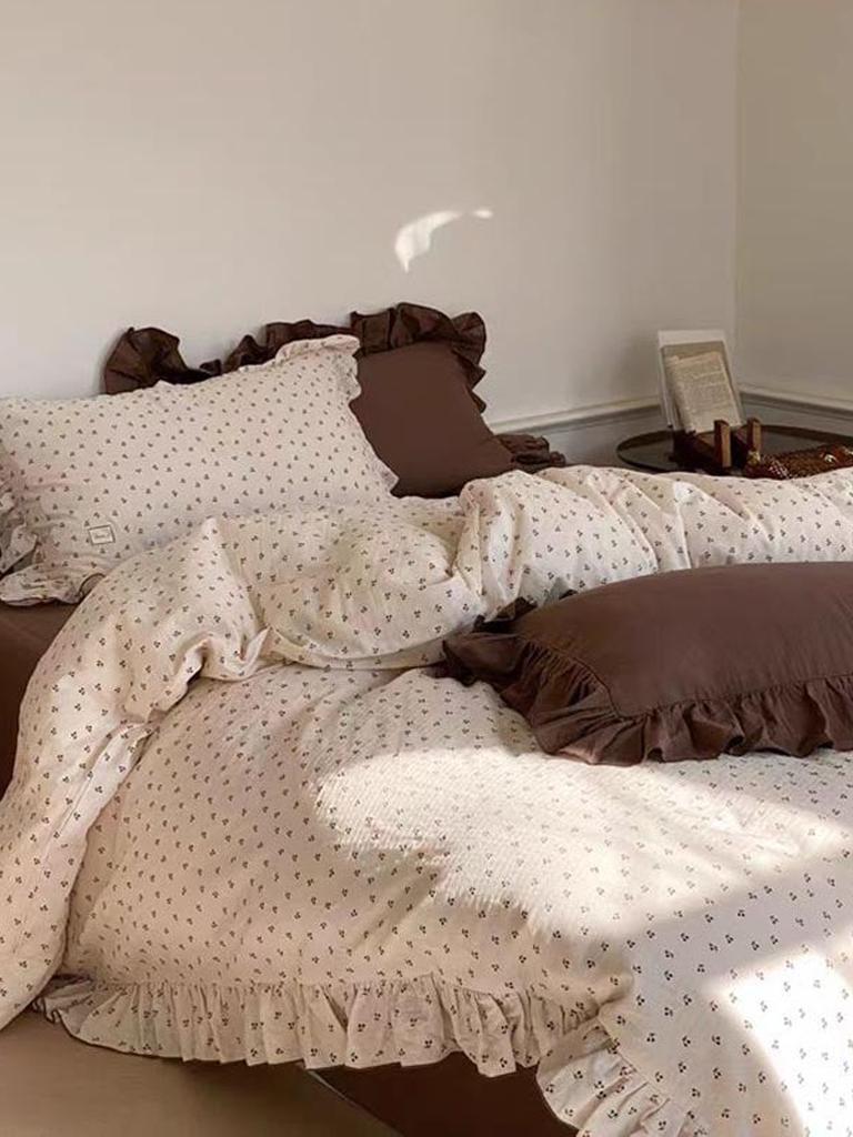 Cute Cherry Ruffle Duvet Cover